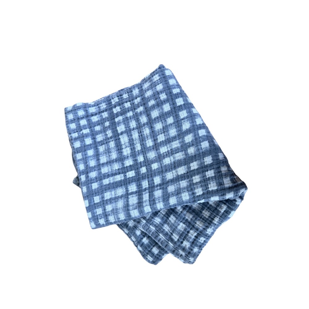 Aden + Anais grey and white checkered muslin swaddle blanket infant‎ wrap